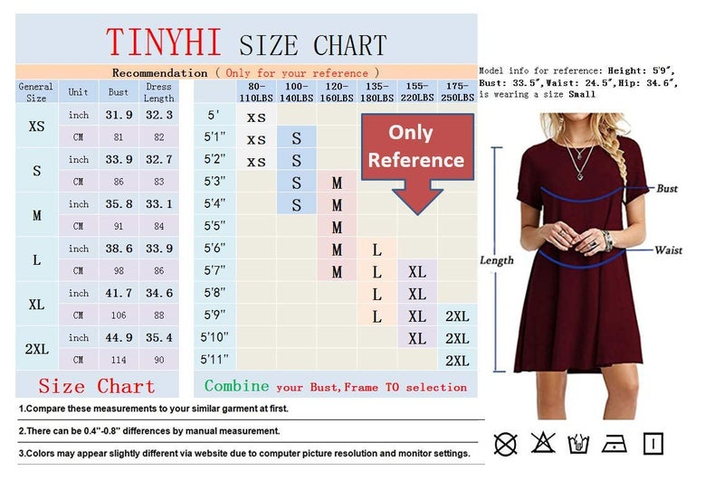TINYHI Women's Swing Loose Short Sleeve Tshirt Fit Comfy Casual Flowy Tunic Cotton Dress Black,X-Large - Image 2